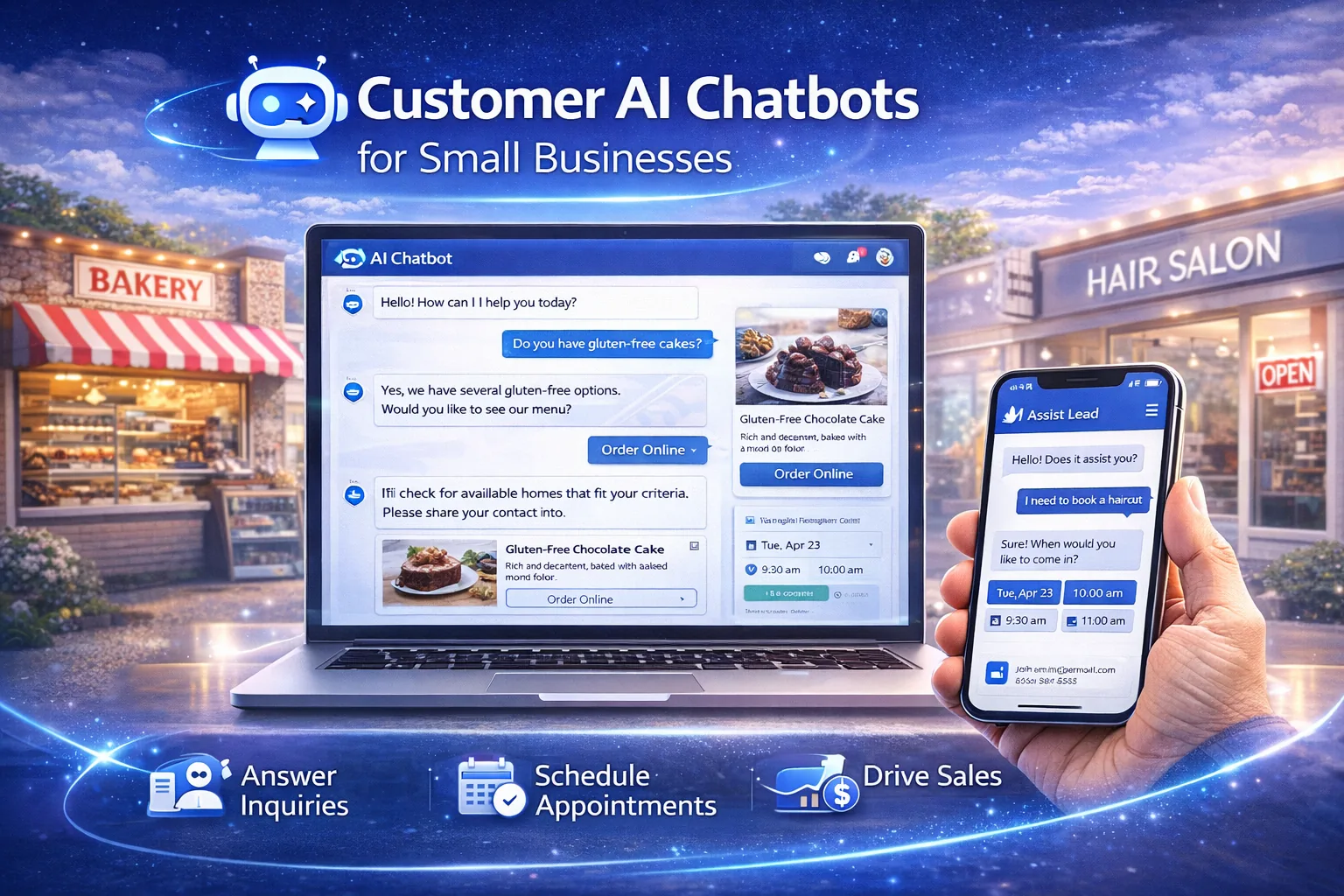 Service business AI chatbot example
